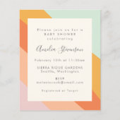 Budget Baby shower Uitnodiging Retro Zomerstrepen (Voorkant)