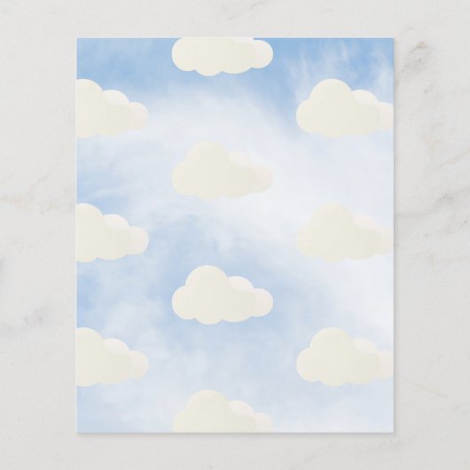 Budget Baby Shower Uitnodigingen Waren Op Wolk 9 (Achterkant)