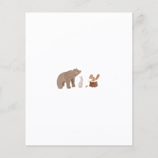 Budget Baby shower Woodland Dierenuitnodiging (Achterkant)