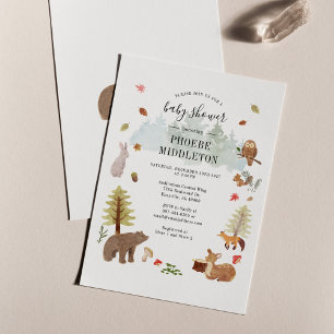 Budget Baby shower Woodland Dierenuitnodiging