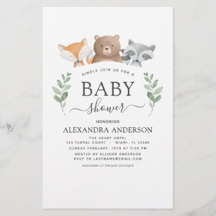Budget Baby shower Woodland Eucalyptus