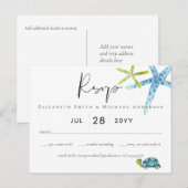 BUDGET Baby shower Zee Life Octopus Starfish Briefkaart (Voorkant / Achterkant)