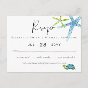 BUDGET Baby shower Zee Life Octopus Starfish Briefkaart