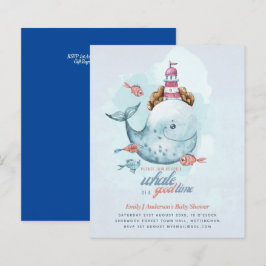 BUDGET Baby shower Zee Life Whale Boys Blue Invite
