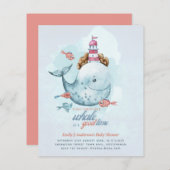BUDGET Baby Shower Zeeleven Walvis Jongens Blauwe  (Voorkant / Achterkant)