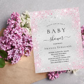 Budget baby shower zilveren glitter roze