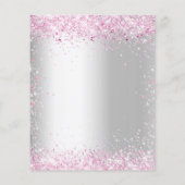 Budget baby shower zilverroze uitnodiging (Achterkant)