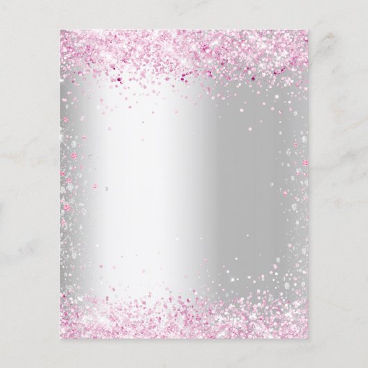 Budget baby shower zilverroze uitnodiging (Achterkant)