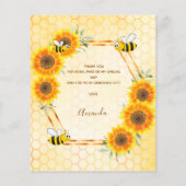 BUDGET Baby shower zonnebloemen bedankt (Achterkant)