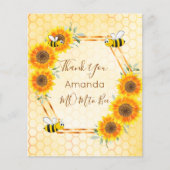 BUDGET Baby shower zonnebloemen bedankt (Voorkant)
