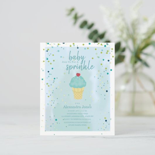 Budget Baby Sprinkle Blue Ice Cream Baby shower (Staand voorkant)