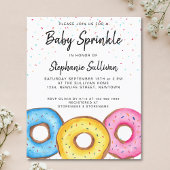 Budget Baby Sprinkle Donuts Baby shower Uitnodigin