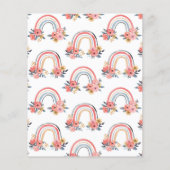 Budget Baby Sprinkle Rainbow Floral Uitnodiging Flyer (Achterkant)