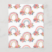 Budget Baby Sprinkle Rainbow Floral Uitnodiging Flyer (Achterkant)