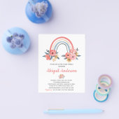 Budget Baby Sprinkle Rainbow Floral Uitnodiging Flyer (Enkel)