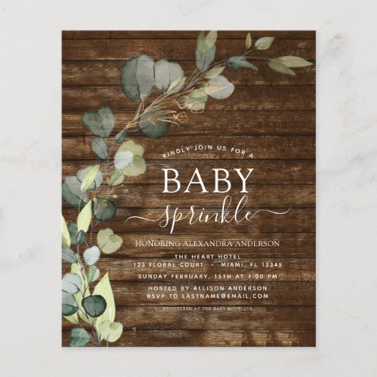 Budget Baby Sprinkle Shower Greenery (Voorkant)