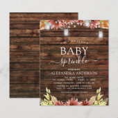 Budget Baby Sprinkle Shower Rustic Wood Sunflower (Voorkant / Achterkant)