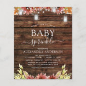 Budget Baby Sprinkle Shower Rustic Wood Sunflower (Voorkant)