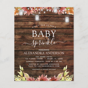 Budget Baby Sprinkle Shower Rustic Wood Sunflower