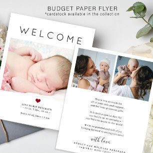 Budget baby welkomst foto geboorteaankondiging flyer
