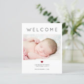 Budget baby welkomstfoto geboorteaankondiging (Staand voorkant)