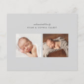 Budget babynamen 3 foto geboorteaankondiging (Achterkant)