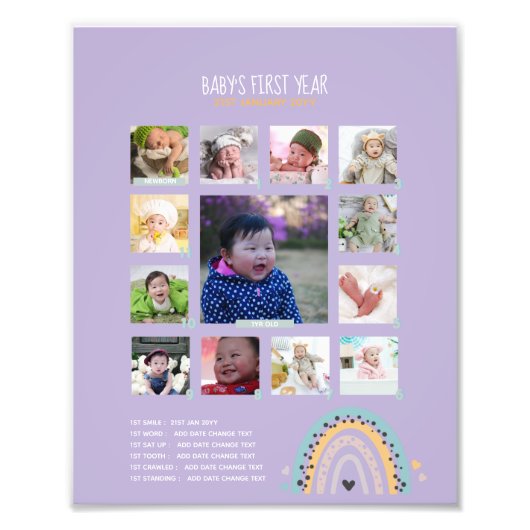 BUDGET Baby's 1e jr FOTO Oma/opa-herinnering Foto Afdruk (Voorkant)