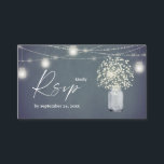 Budget Baby's Breath, BG Chalkboard 2SM Meal RSVP Informatiekaartje<br><div class="desc">Bespaar geld op bruiloft- of feestuitnodigingen met een kleine RSVP-kaart wanneer je in pakketten koopt. Baby's Breath Floral,  Blue Grey Chalkboard en Mason Jar String Lights met de maaltijd RSVP-kaart. Kleine versie. Wil je een grotere RSVP-kaart? Bekijk ons collectie voor een grotere RSVP. https://www.zazzle.com/collections/babys_breath_floral_chalkboard_string_lights-119777999516715307?rf=238937196885903396</div>