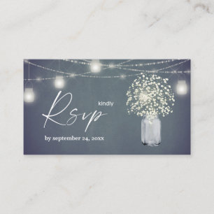 Budget Baby's Breath, BG Chalkboard 2SM Meal RSVP Informatiekaartje