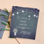 Budget Baby's Breath, BG Chalkboard, String Lights<br><div class="desc">** SATIN PAPIER IS PAPIER THIN. UPGRADE HET PAPIER VOOR EEN THICKERPAPIER. HEEFT EEN OPTIE VOOR BEVELINGEN. *** Bespaar geld op uitnodigingen met deze kleinere uitnodiging die een optie voor enveloppen heeft. Bereid je gasten voor op de geweldige bruiloft met deze babyboomtenflora, Blue Grey Chalkboard en Mason Jar String Lights...</div>