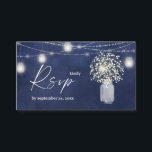 Budget Baby's Breath, Blu Chalkboard 2SM Meal RSVP Informatiekaartje<br><div class="desc">Bespaar geld op bruiloft- of feestuitnodigingen met een kleine RSVP-kaart wanneer je in pakketten koopt. Baby's Breath Floral,  Blue Chalkboard en Mason Jar String Lights met de maaltijd RSVP-kaart. Kleine versie. Wil je een grotere RSVP-kaart? Bekijk ons collectie voor een grotere RSVP. https://www.zazzle.com/collections/babys_breath_floral_chalkboard_string_lights-119777999516715307?rf=238937196885903396</div>