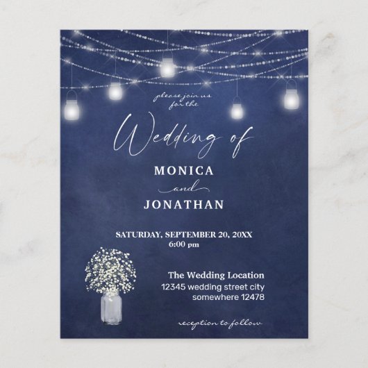 Budget Baby's Breath Blu Chalkboard String Lights Flyer (Voorkant)