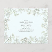 Budget Baby's Breath Blue Baby shower Invitation (Voorkant)