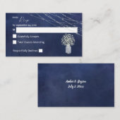 Budget Baby's Breath, Blue Chalk 2SM No Meal RSVP Informatiekaartje (Voorkant / Achterkant)