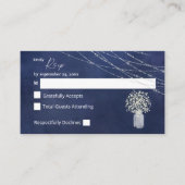 Budget Baby's Breath, Blue Chalk 2SM No Meal RSVP Informatiekaartje (Voorkant)