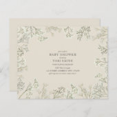 Budget Baby's Breath Floral Baby shower Uitnodigin (Voorkant / Achterkant)