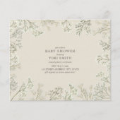 Budget Baby's Breath Floral Baby shower Uitnodigin (Voorkant)