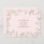 Budget Baby's Breath Pink Baby shower Uitnodiging (Voorkant / Achterkant)