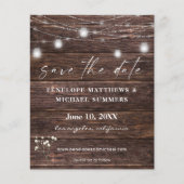 Budget Baby's Breath Rustic Foto slaat de datum op Flyer (Voorkant)