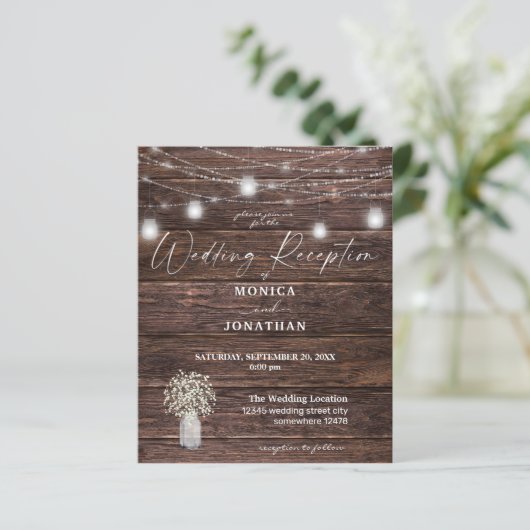 Budget Baby's Breath Wood Lights Wedding Reception (Staand voorkant)
