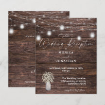Budget Baby's Breath Wood Lights Wedding Reception
