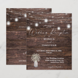Budget Baby's Breath Wood Lights Wedding Reception