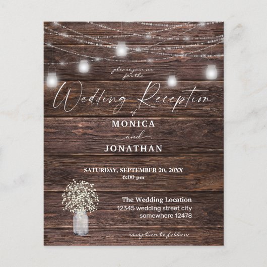 Budget Baby's Breath Wood Lights Wedding Reception (Voorkant)
