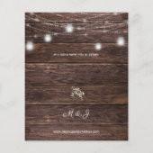 Budget Baby's Breath Wood Lights Wedding Reception Flyer (Achterkant)