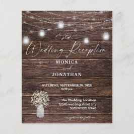 Budget Baby's Breath Wood Lights Wedding Reception Flyer
