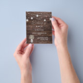 Budget Baby's Breath, Wood & String Lights Wedding Flyer (Hand)