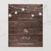 Budget Baby's Breath, Wood & String Lights Wedding Flyer (Achterkant)