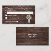 Budget Baby's Breed, Hout Floral 2SM No Meal RSVP Informatiekaartje (Voorkant / Achterkant)