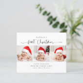 Budget Baby's eerste kerstfoto vakantie Kaart (Staand voorkant)