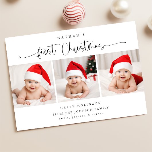 Budget Baby's eerste kerstfoto vakantie Kaart